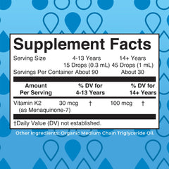 MaryRuth Organics VK2 MK7 drops pour; precise daily dosing for adults and kids.