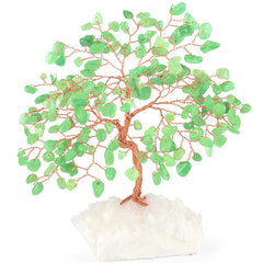 MASGEMES aventurine tree leaves for harmony on a quartz base