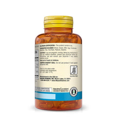 Mason Natural bottle highlights gluten-free status and soy allergen information.