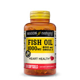Mason Natural Fish Oil 1000mg bottle front view for convenient daily omega-3