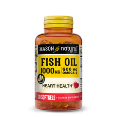 Mason Natural Fish Oil 1000mg bottle front view for convenient daily omega-3