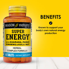 Extracto de guaraná en tableta de Mason Natural para impulso diario