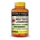 Mason Natural Milk Thistle Cranberry bottle with capsules for liver and kidney support