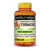 Mason Natural Turmeric 500 mg bottle front highlighting high-potency 95% curcuminoids for daily wellness.