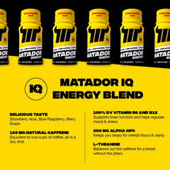 MATADOR energy shots arranged for travel and daily productivity