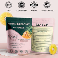 Open resealable MATOP pouch reveals 60 gummies for a convenient 30-day supply
