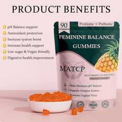 MATOP label closeup shows probiotic and prebiotic blend for pH balance support.