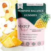 MATOP Premium Feminine Balance Gummies pack shot highlighting grape flavor for daily feminine wellness.
