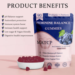 MATOP Premium Feminine Balance Gummies real grape flavor supports an easy daily routine.