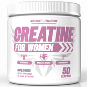 Maverick Nutrition Creatine for Women front bottle, unflavored powder for strength
