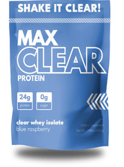 Max Muscle Max Clear Protein blue raspberry bottle offers a refreshing post-workout option.