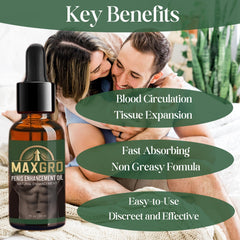 MaxGro Enhancement Oil application point showing targeted massage.