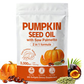 MaxHemp pumpkin seed oil bottle shows a cold-pressed formula for hair vitality.