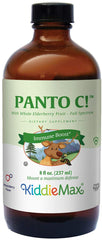 Maxi Health Panto C elderberry bottle supports daily immune wellness for kids.