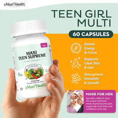 Maxi Health teen multivitamin daily-dose display for easy usage