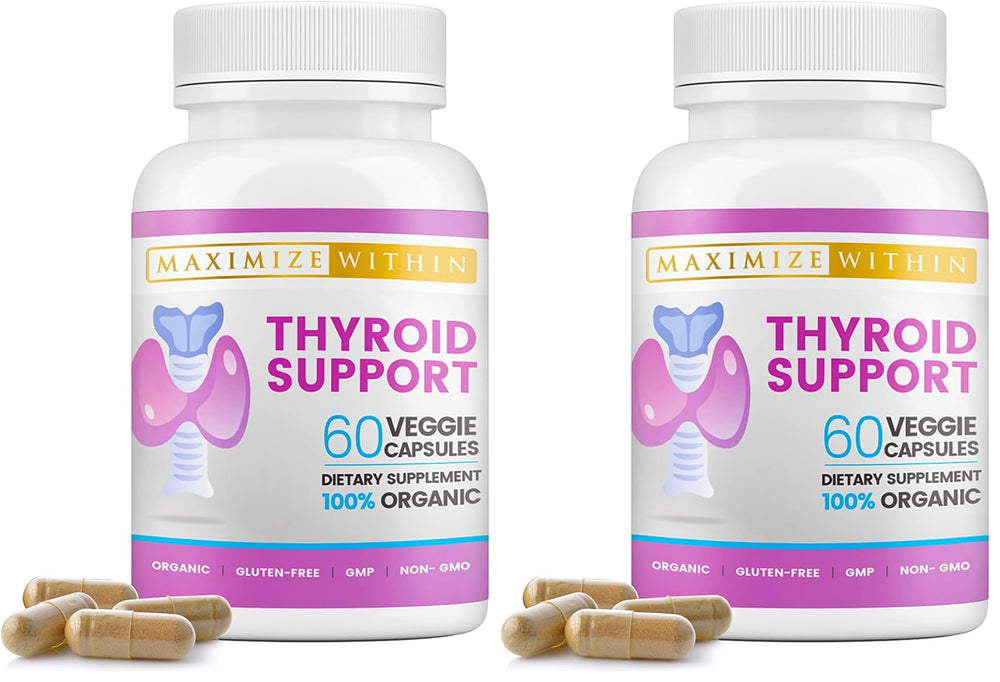 Maximize Within thyroid supplement bottle front view highlighting energy-boosting ingredients