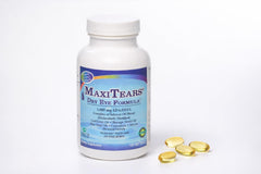 MaxiTears MedOp softgel capsules balanced for potential tear production support.
