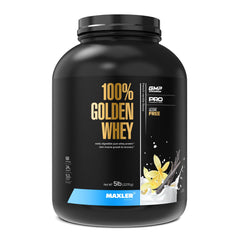 Maxler 100% Golden Whey shake in a bottle after a workout.