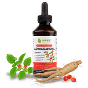 Maxx Herb Ashwagandha Drops bottle front for daily stamina and focus.