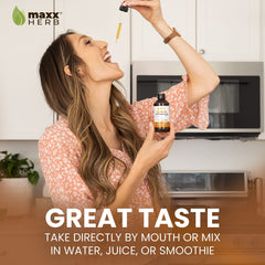 Label detail on Maxx Herb astragalus tincture emphasizing 1:1 extract