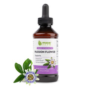 Maxx Herb Passion Flower Extract bottle emphasizing high-potency liquid for relaxation