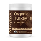 Mayfair Naturals Turkey Tail Powder bottle shows premium organic supplement for immune support