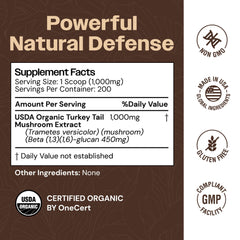 Close-up of Mayfair Naturals Turkey Tail Powder texture highlighting pure fruiting body extract