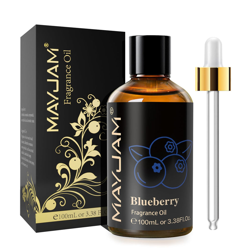 MAYJAM Blueberry fragrance oil bottle delivering a long-lasting scent for diffusers