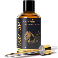 MAYJAM coffee fragrance oil 100ml bottle with pour for long-lasting diffusers.