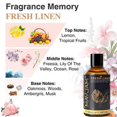 MAYJAM Fresh Linen in a diffuser scene filling the room