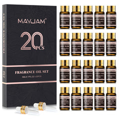 MAYJAM fragrance oil set packaging, gift-ready for home scent enthusiasts.