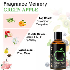 MAYJAM Green Apple diffuser oil ready for home diffusion and mood enhancement.