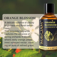 MAYJAM Orange Blossom diffuser setup in a room delivering inviting aroma.
