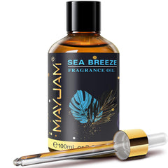 MAYJAM Sea Breeze fragrance oil in amber bottle for long-lasting diffusing.