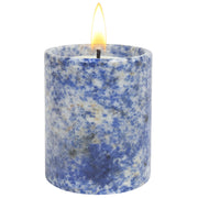MAYROOM Blue Lapis Lazuli candle jar front view shows natural stone patterns