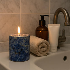 MAYROOM Hand-polished stone cup adds luxury detail