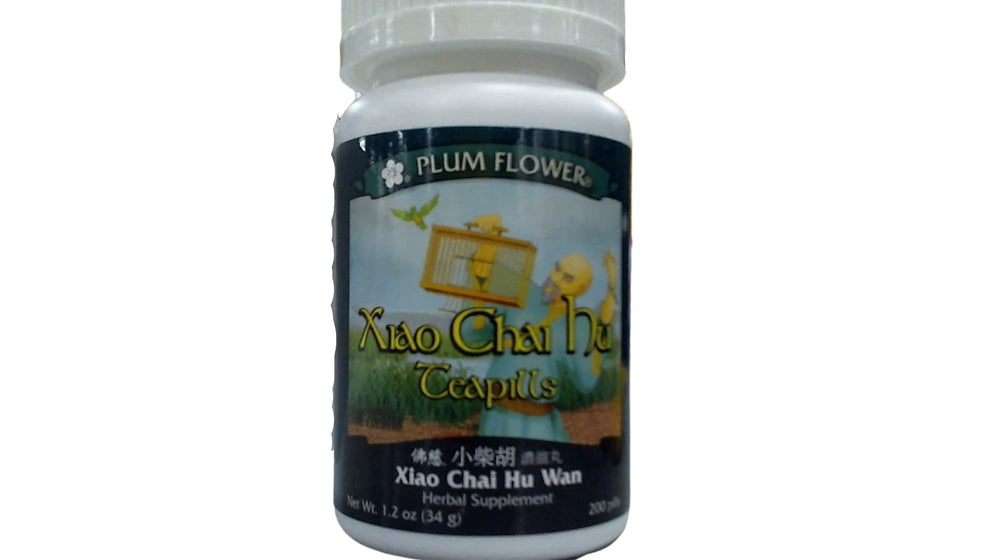 Mayway Xiao Chai Hu Wan bottle front supports balanced energy and digestion.