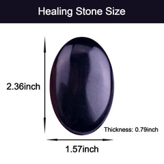 MaziZhang Black Obsidian worry stone polished surface for meditation focus
