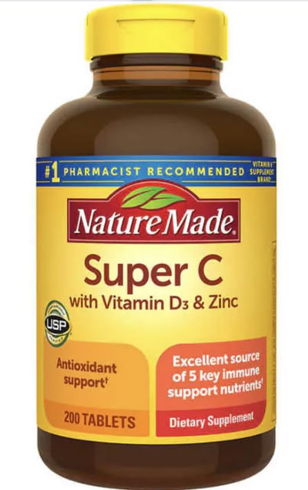 MAZZIRI Nalkot Super C bottle with vitamin C, D3 and zinc for daily wellness.