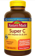 MAZZIRI Nalkot Super C bottle with vitamin C, D3 and zinc for daily wellness.