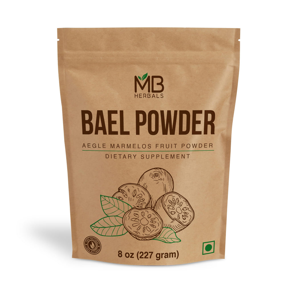 MB Herbals Bael Powder 8 oz packaging, easy pantry storage