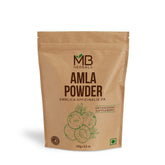 MB Herbals Seedless Amla Powder in a jar shows pure Indian gooseberry for daily smoothie boosters