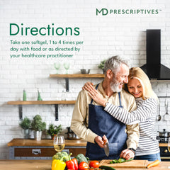 MD Prescriptives Omega MD enteric coating detail to reduce aftertaste.