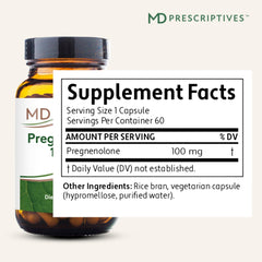 MD Prescriptives Pregnenolone capsule closeup for daily hormone support