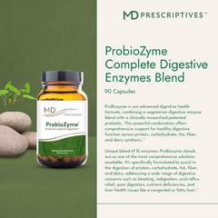 ProbioZyme capsules closeup highlighting vegetarian formula for plant‑based lifestyles.