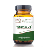 MD Prescriptives Vitamin D3 gelcaps bottle promotes bone support and daily wellness.