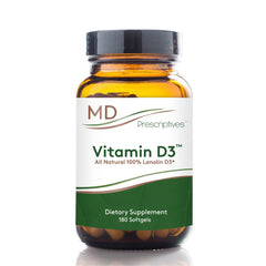 MD Prescriptives Vitamin D3 gelcaps bottle promotes bone support and daily wellness.