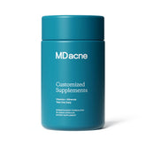 MDacne skin clearing vitamins bottle showing 30 capsules for daily skin support