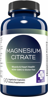 MD.LIFE magnesium citrate bottle for daily supplementation