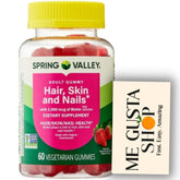 ME GUSTA SHOP bottle of Spring Valley biotin gummies with strawberry flavor for daily use